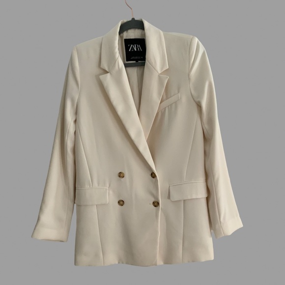 Zara Blazer Ivory Double Breasted - Picture 5 of 12
